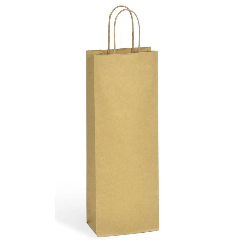 Sacchetti Portabottiglie, buste in carta kraft con manico ritorto 14x39cm