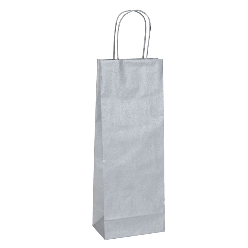 Sacchetti Portabottiglie, buste in carta kraft con manico ritorto 14x39cm