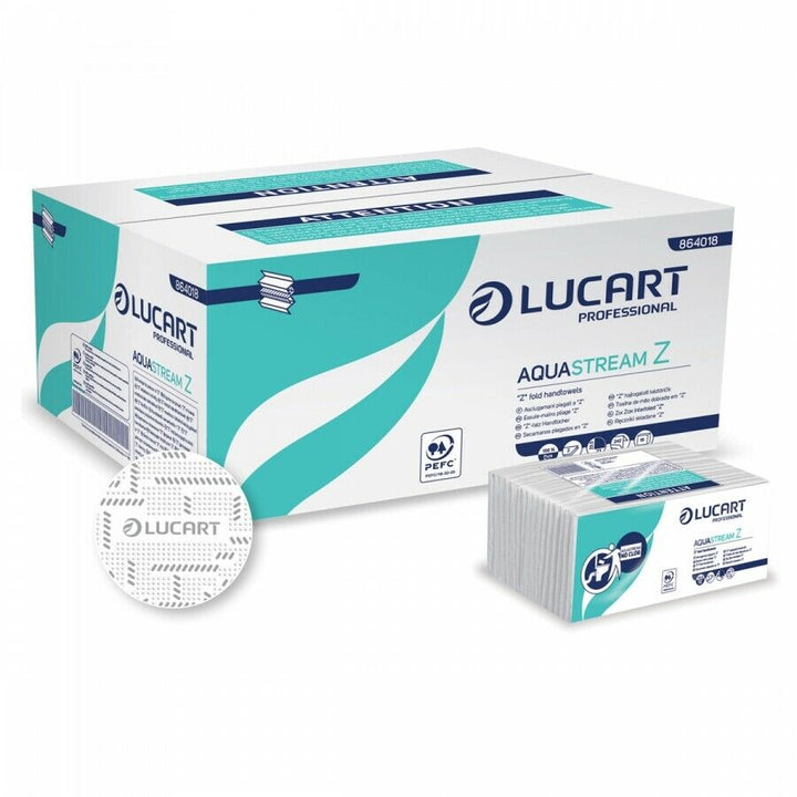 Carta igienica interfogliata Aquastrem 210 Lucart Professional 811B68J - 15cf x 250pz